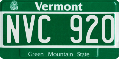 VT license plate NVC920