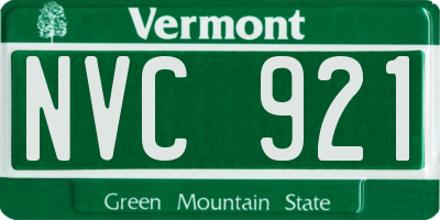 VT license plate NVC921