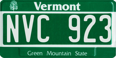 VT license plate NVC923