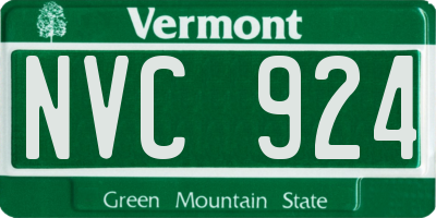 VT license plate NVC924