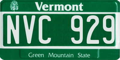 VT license plate NVC929