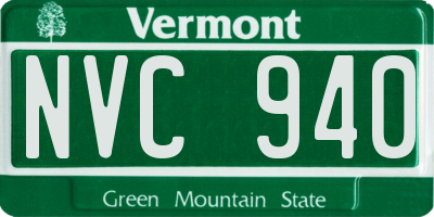 VT license plate NVC940