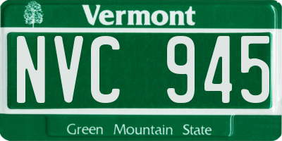 VT license plate NVC945