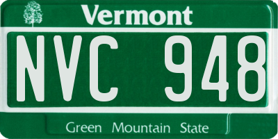 VT license plate NVC948