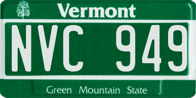 VT license plate NVC949