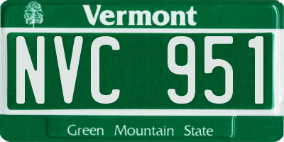 VT license plate NVC951