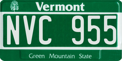 VT license plate NVC955