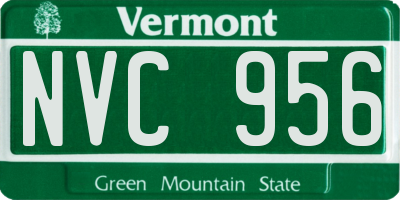 VT license plate NVC956
