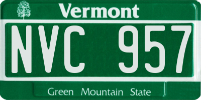 VT license plate NVC957
