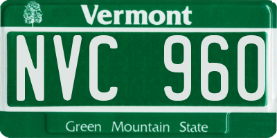 VT license plate NVC960