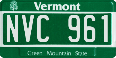 VT license plate NVC961