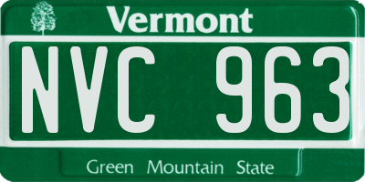 VT license plate NVC963