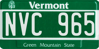 VT license plate NVC965