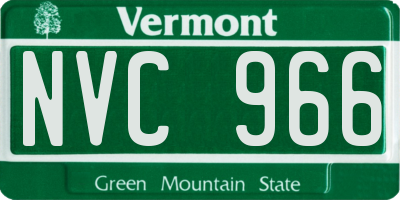 VT license plate NVC966