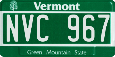 VT license plate NVC967