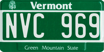 VT license plate NVC969