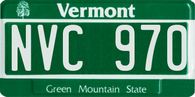 VT license plate NVC970
