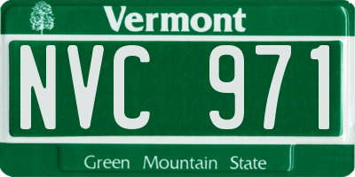 VT license plate NVC971
