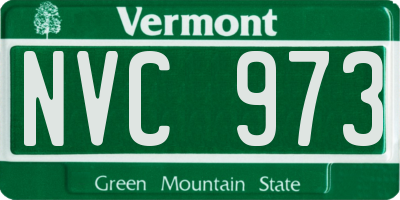 VT license plate NVC973