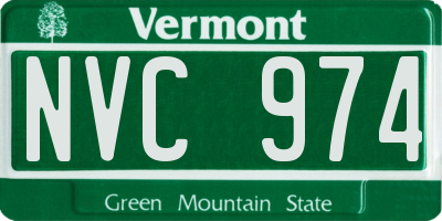 VT license plate NVC974