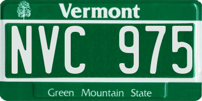 VT license plate NVC975