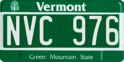VT license plate NVC976