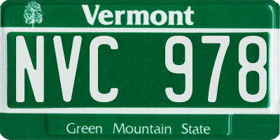 VT license plate NVC978