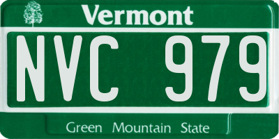 VT license plate NVC979
