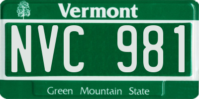 VT license plate NVC981