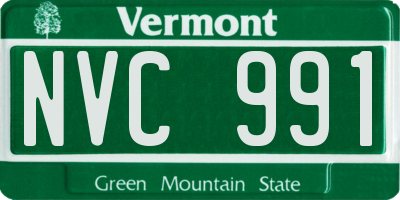 VT license plate NVC991