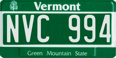 VT license plate NVC994