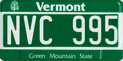 VT license plate NVC995