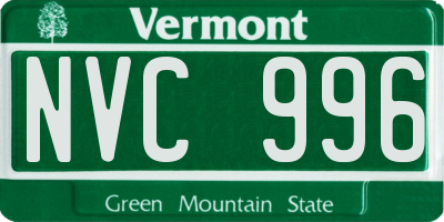 VT license plate NVC996