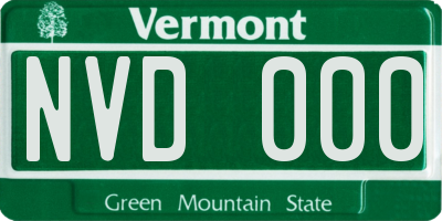 VT license plate NVD000