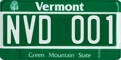 VT license plate NVD001