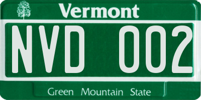 VT license plate NVD002