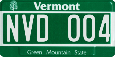 VT license plate NVD004