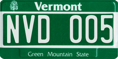 VT license plate NVD005