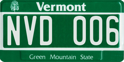 VT license plate NVD006
