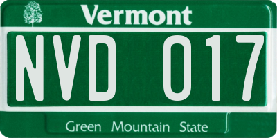 VT license plate NVD017