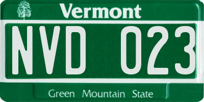 VT license plate NVD023
