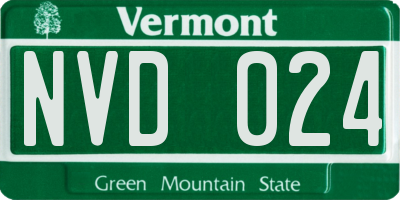VT license plate NVD024