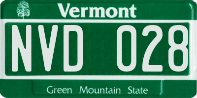 VT license plate NVD028