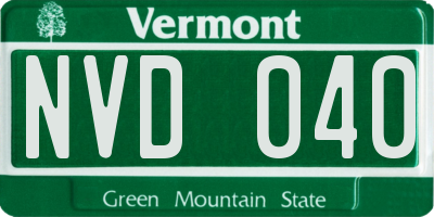 VT license plate NVD040