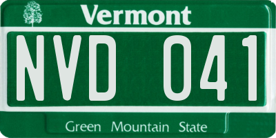 VT license plate NVD041