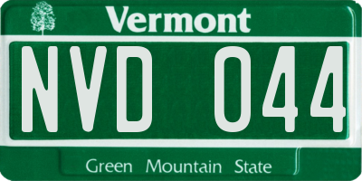 VT license plate NVD044