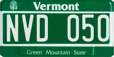 VT license plate NVD050