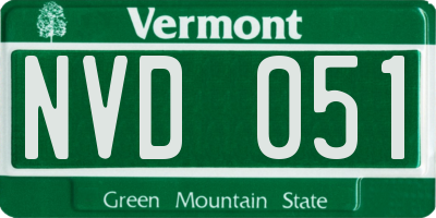 VT license plate NVD051