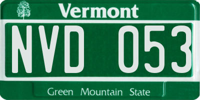VT license plate NVD053