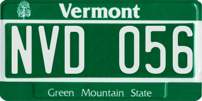 VT license plate NVD056